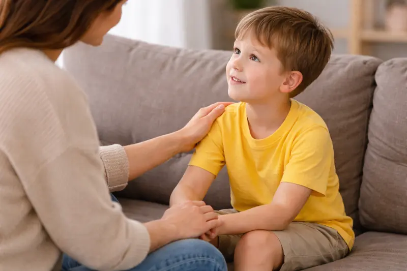 Caring interaction between adult and child